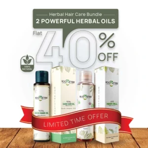 Herbal hair care oil combo with anti hair fall and total care oil on white background