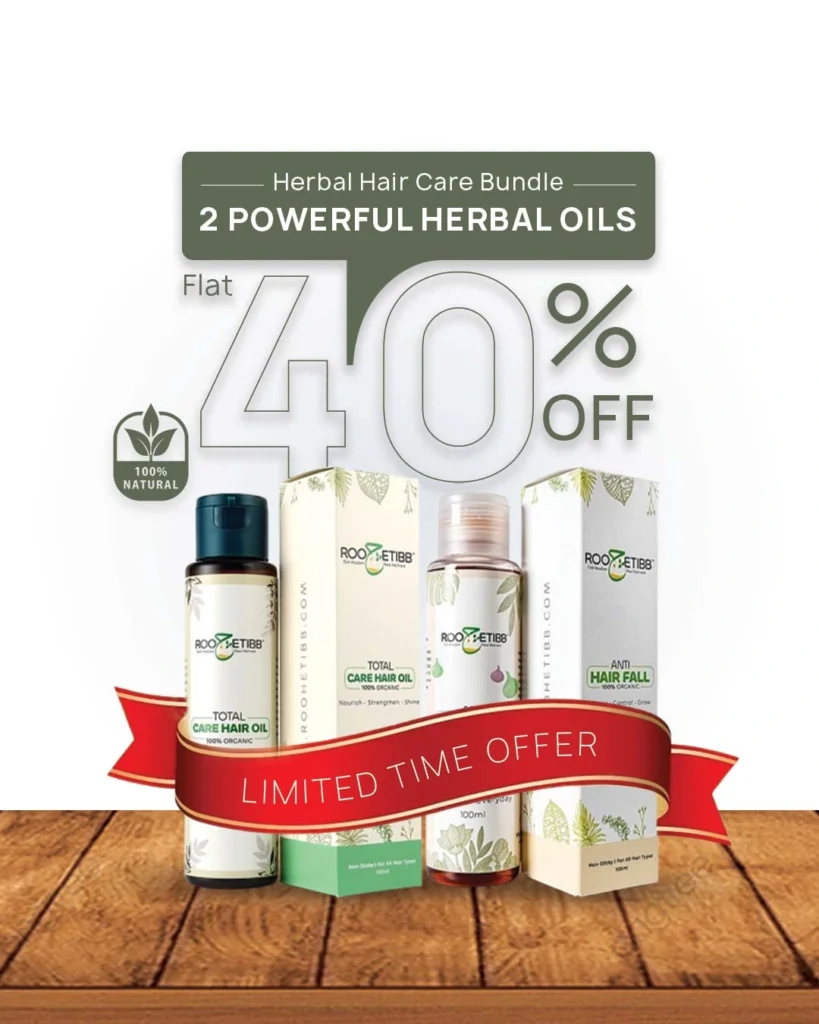 Herbal hair care oil combo with anti hair fall and total care oil on white background