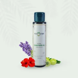 Roohe Tibb total care hair oil bottle with herbal ingredients